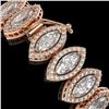 Image 3 : 17.55 ctw Marquise Cut Diamond Micro Pave Bracelet 18K Rose Gold - REF-2397W3H
