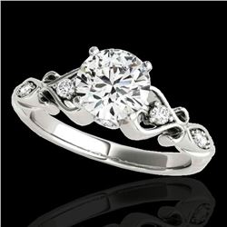 1.15 ctw Certified Diamond Solitaire Antique Ring 10k White Gold - REF-190N9F