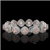 Image 2 : 31.35 ctw Morganite & Diamond Victorian Bracelet 14K White Gold - REF-1063K3Y