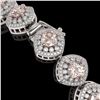 Image 3 : 31.35 ctw Morganite & Diamond Victorian Bracelet 14K White Gold - REF-1063K3Y