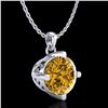 Image 3 : 1 ctw Intense Fancy Yellow Diamond Art Deco Necklace 18k White Gold - REF-225K5Y