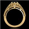 Image 3 : 1.07 ctw Fancy Black Diamond Engagment Art Deco Ring 18k Yellow Gold - REF-85R5K