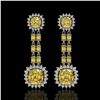 19.46 ctw Citrine & Diamond Earrings 14K White Gold - REF-235H3R