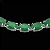 40 ctw Emerald Eternity Tennis Necklace 14k White Gold - REF-254N5F