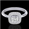 1.16 ctw Micro SI Cushion Diamond Engagment Ring Halo 18k White Gold - REF-149F5M