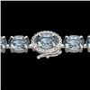 26 ctw Aquamarine & VS/SI Diamond Micro Bracelet 14k White Gold - REF-285F3M