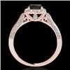 Image 2 : 1.7 ctw Certified Black Diamond Solitaire Halo Ring 10k Rose Gold - REF-66W8H