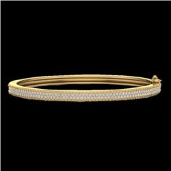 1.50 ctw Micro Pave Diamond Bangel Bracelet 14k Yellow Gold - REF-176W2H
