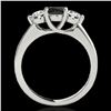 Image 2 : 2 ctw Certified VS Black Diamond 3 Stone Solitaire Ring 10k White Gold - REF-163A6N