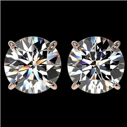 4.04 ctw Certified Diamond Stud Earrings 10k Rose Gold - REF-862A5N