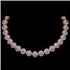 Image 1 : 83.82 ctw Tanzanite & Diamond Victorian Necklace 14K Rose Gold - REF-2511A8N
