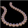 Image 2 : 83.82 ctw Tanzanite & Diamond Victorian Necklace 14K Rose Gold - REF-2511A8N