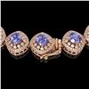Image 3 : 83.82 ctw Tanzanite & Diamond Victorian Necklace 14K Rose Gold - REF-2511A8N