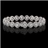 Image 2 : 13.06 ctw Cushion Cut Diamond Micro Pave Bracelet 18K White Gold - REF-1690F2M