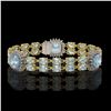 Image 1 : 17.19 ctw Aquamarine & Diamond Bracelet 14K Yellow Gold - REF-289R3K