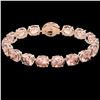 Image 2 : 67 ctw Morganite & Micro Pave Diamond Bracelet 14k Rose Gold - REF-981G8W