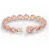 Image 3 : 67 ctw Morganite & Micro Pave Diamond Bracelet 14k Rose Gold - REF-981G8W