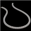 Image 2 : 24.4 ctw Princess Cut Diamond Micro Pave Necklace 18K White Gold - REF-2083F2M