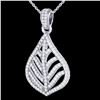 Image 2 : 1.25 ctw Micro Pave VS/SI Diamond Necklace Designer 18k White Gold - REF-134R5K