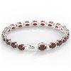 Image 3 : 19.25 ctw Garnet & Diamond Eternity Micro Bracelet 14k White Gold - REF-107R3K