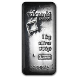 One piece 1 kilo 0.999 Fine Silver Bar Valcambi with Assay - 86730