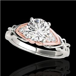 1.1 ctw Certified Diamond Solitaire Ring 10k 2Tone Gold - REF-177K3Y