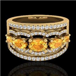 2.25 ctw Citrine & Micro Pave VS/SI Diamond Designer Ring 10k Yellow Gold - REF-81N8F
