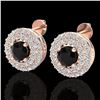 Image 1 : 1.40 ctw Micro VS/SI Diamond Designer Earrings DOUBLE 14k Rose Gold - REF-77R6K
