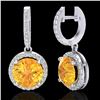 Image 2 : 4 ctw Citrine & Micro Pave VS/SI Diamond Designer 18k White Gold - REF-87R8K