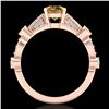 Image 3 : 1.03 ctw Intense Fancy Yellow Diamond Art Deco Ring 18k Rose Gold - REF-154G5W