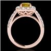 Image 2 : 2.25 ctw Certified SI/I Fancy Intense Yellow Diamond Ring 10k Rose Gold - REF-238M6G