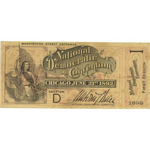 1892 National Democratic Convention Ticket