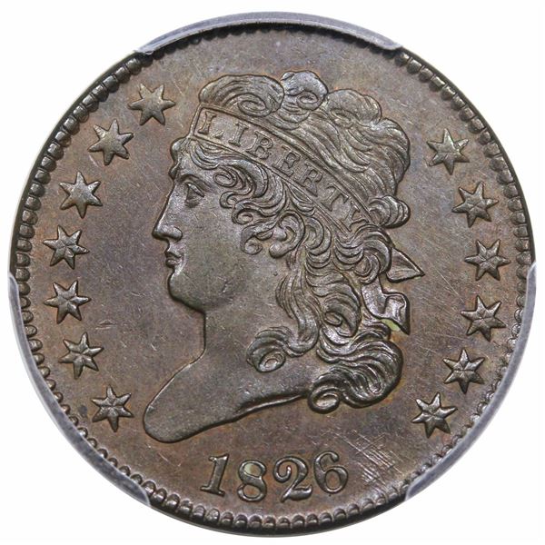 1826  C-1  R1  PCGS MS61BN.  EAC AU50