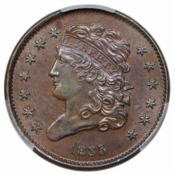 1835  C-1  R1  PCGS AU58.  EAC AU55