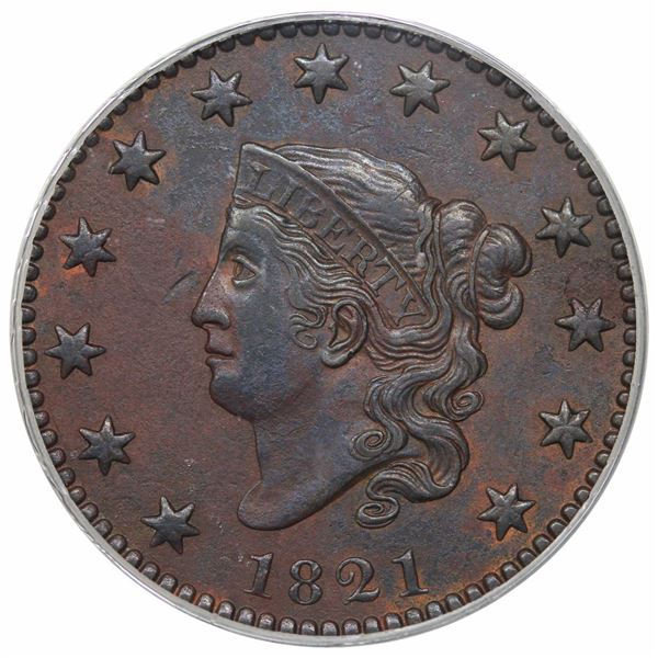 1821  N-1  R1  PCGS (OGH) XF40.  EAC VF30