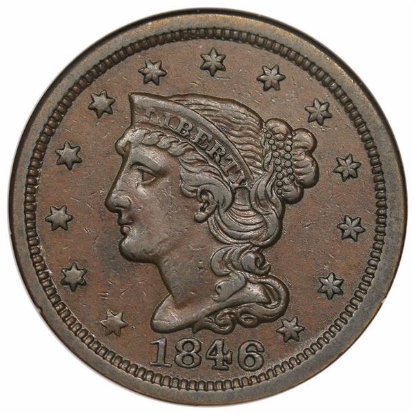 1846  N-18  R1  NGC AU53.  EAC VF35