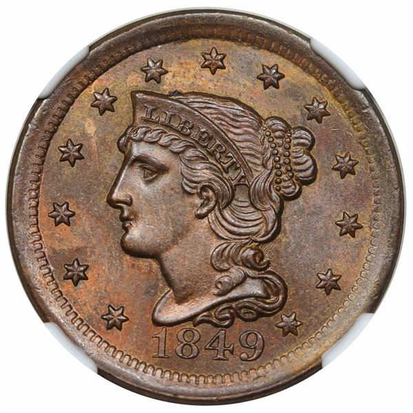 1849  N-3  R4  NGC MS64BN.  EAC MS60+