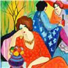 Image 2 : Itzchak Tarkay (1935-2012), One-of-a-Kind Acrylic Over Paint on Wood Panel, Hand