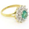 Image 6 : 18k Yellow Gold 1.83 ctw Oval Colombian Emerald Solitaire Dual Diamond Halo Ring