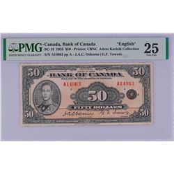 Bank of Canada BC-13 1935 $50 VF25 PMG