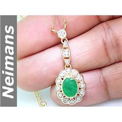 2.25 ct Green Sapphire & Diamond Ring 14kt Gold