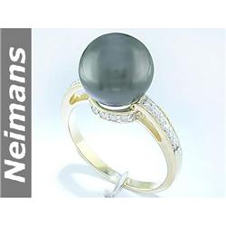 Vintage 1.25 ct Blue & White Diamond Ring 14k Gold CERT