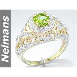 Certified 1.00 ct Peridot Solitaire Pendant 14kt Gold