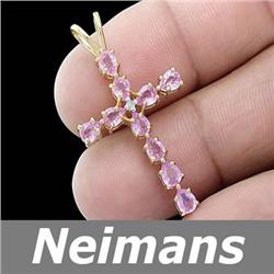 Vintage 3.00 ct Ruby & Sapphire & Diamond Ring 14k Gold