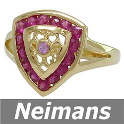 Gem .75 ct Blue & White Sapphire Ring 14kt Gold