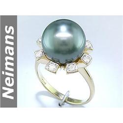 .75 ct Orange & White Sapphire Ring 14kt Gold