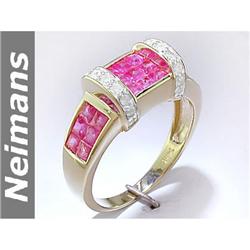 Top Gem 4.25 ct Green Tourmaline & Pink Sapphire Ring