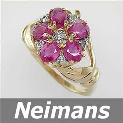 Finest Gem 2.50 ct Certified Ruby & VS Diamond Ring 14K