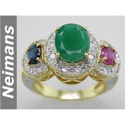 Fine 1.25 ct Certified Sapphire & VS Diamond Ring 14kt