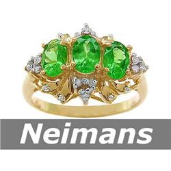 Vintage 2.25 ct Tsavorite & Diamond Ring 14kt Gold USGL